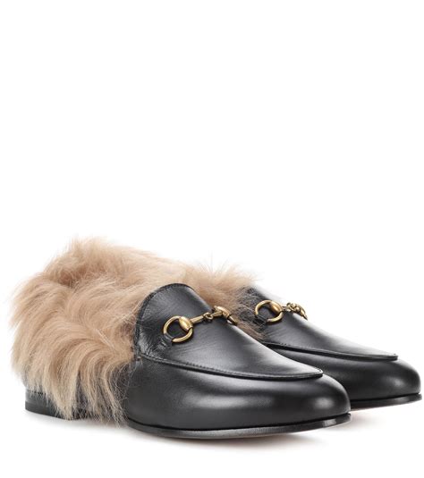 gilt gucci loafers|gucci fur loafer.